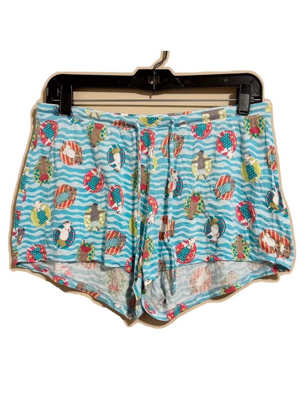 Max Studio French Bulldogs in Pool Pajama Shorts Small